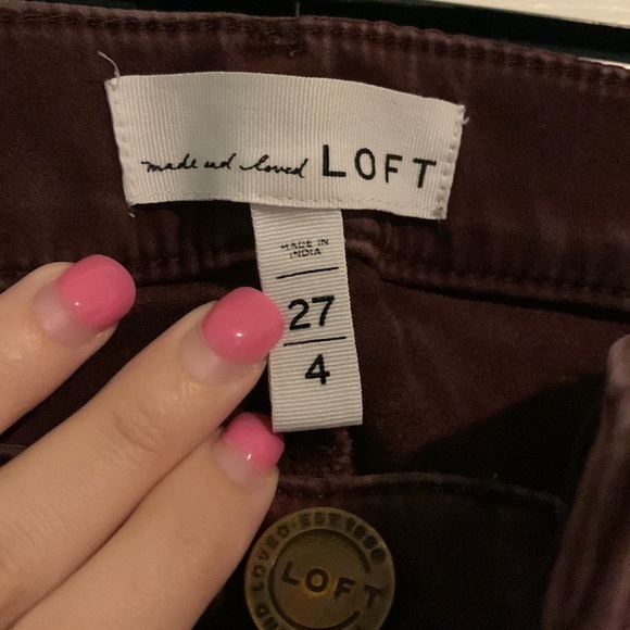 Loft maroon skinny jeans size 4 - Picture 2 of 2